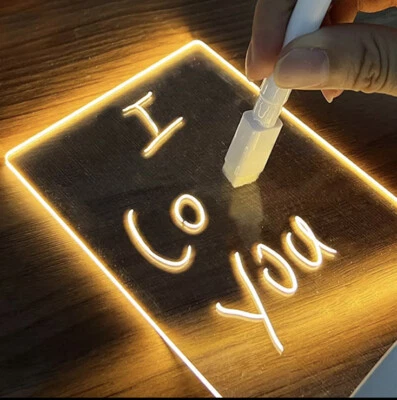 Note Board Creative Led Night Light USB Message Board Holiday Light With Pen Gif - Image 1 of 2