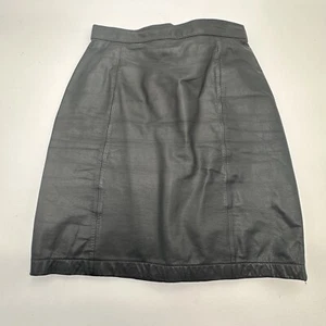 Byrnes & Baker Leder Vintage schwarz Lederrock 26,5 Zoll Taille Größe 8 - Bild 1 von 7