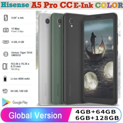 4G LTE Hisense A5 PRO CC Colour E Ink Android Phone eBooker Reader Mobile Unlock - Image 1 of 4