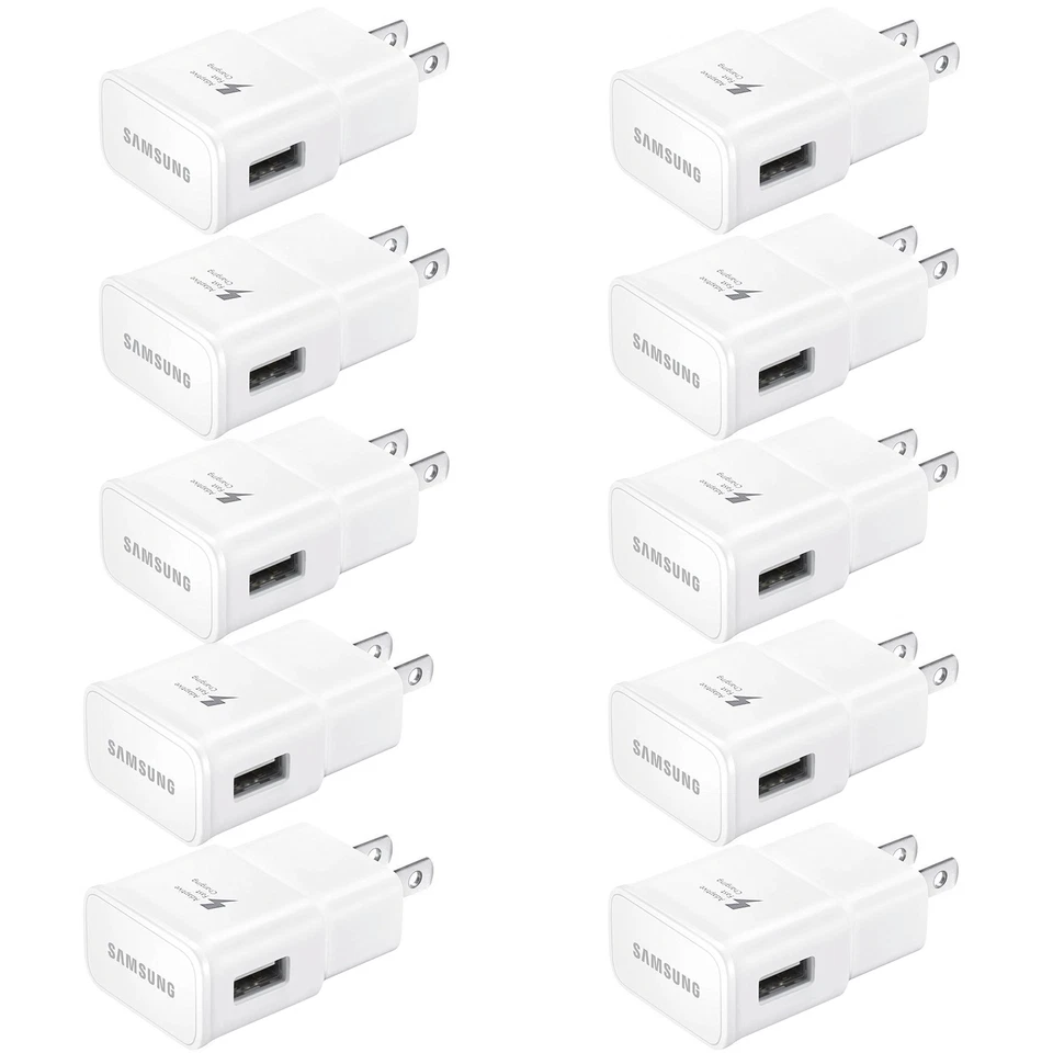10x ADAPTIVE FAST CHARGING WALL CHARGER ADAPTER FOR SAMSUNG S7 S8 S9 Note 8 9 10 - Image 1 of 4