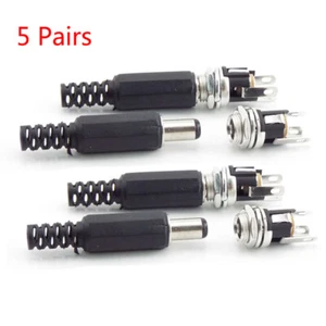 DC Male Power Connector 5.5x2.1mm Female Socket Jack Mount Adapter for LED Strip - Picture 1 of 6
