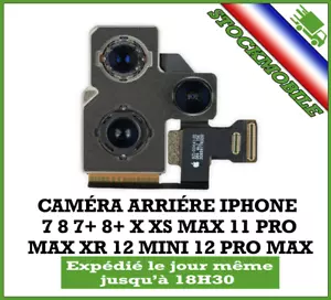 CAMERA ARRIERE ORIGINAL IPHONE X XS XSMAX XR 11 12 13 PRO MAX MINI - Photo 1/13