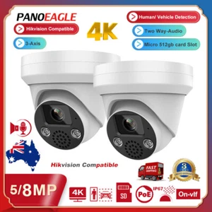 Hikvision Compatible 8MP 5MP Security IP Camera 2 Way Audio MIC IR Night Vision - Picture 1 of 20
