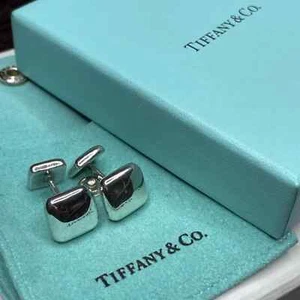 *New* Tiffany & Co. 1999 T&Co. Cushion Square Sterling Silver 925 Cufflinks - Picture 1 of 4