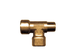 1/4 NPT Male Female Street Tee T Forged Brass Pipe Fitting Fuel Air Oil Gauge - Picture 1 of 1