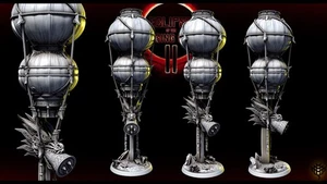 Globo de cañón celestial (postura ociosa) miniaturas de mesa de paisaje de terreno 28 mm - Imagen 1 de 2