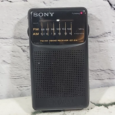 Radio Receptor AM/FM 2 Bandas AM/FM Portátil Negro De Colección Sony ICF-S14 Probado Foto 1 de 4