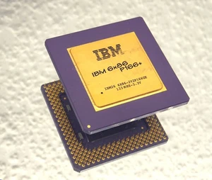 IBM 6x86 P166+ MHz - 686 CPU in Gold Keramik  -Sockel 7 Upgrade- 6x86-2V2P166GE - Afbeelding 1 van 1