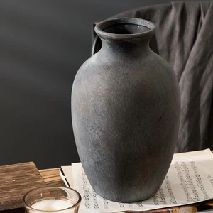 Grande vaso di fiori rustici in ceramica, alto 10,43 pollici ceramica vintage arredamento casa,... - Foto 1 di 7