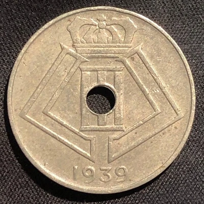 1939 Belgium 10 Centimes Nickel-Brass Coin - XF (Extra Fine) condition - Image 1 of 4