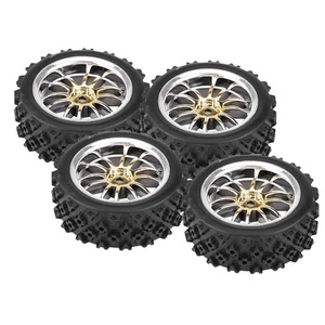 (Gold) 4pcs Set Racing Off Road Vehicle Reifen Gummireifen Rad Rand Für RC 1 FS - Bild 1 von 12