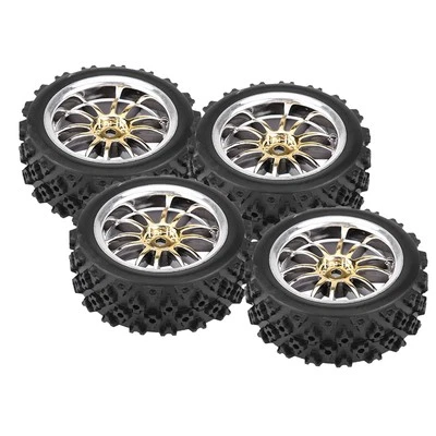 (Gold) 4pcs Set Racing Off Road Vehicle Reifen Gummireifen Rad Rand Für RC 1 FS - Bild 1 von 4