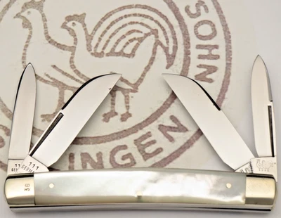 Cuchillo de Congreso Solingen 1976 Hen & Rooster Cuatro Hojas Increíble Perla Como Nuevo Foto 1 de 4