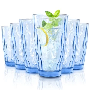 Highball Glass Tumbler Light Blue Set of 6, for Water,Cocktail,Juice,Beer,Ice... - Picture 1 of 7