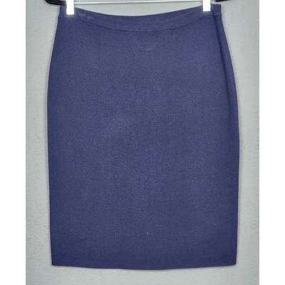 EILEEN FISHER Skirt Womens Petite Medium PM Blue knee Length Pull On Silk Cotton - Image 1 of 4
