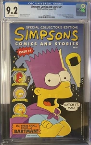 Simpsons Comics and Stories #1 1993 NM (9.2) CGC, White Pages - Picture 1 of 1