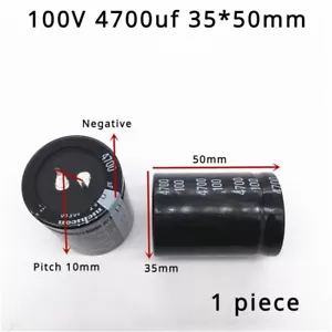 1 piece Snap in 100V 4700UF 35X50 electronic capacitor 4700UF 100V 35*50 2Pins - Picture 1 of 3