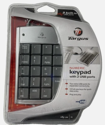 Targus Numeric Keypad w/2 USB ports - 19 Full Size Keys/Windows PC/New Sealed - Image 1 of 2