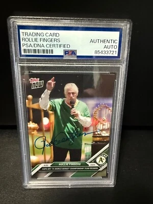 Rollie Fingers autograph signed 2024 Topps NOW baseball card ATHLETICS PSA SLAB - Image 1 of 2