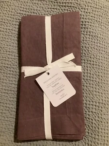 $69 Williams Sonoma Italian Washed Linen Dinner Napkins lilac plum 4pc set - Picture 1 of 5