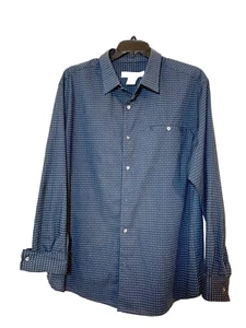 Mens Irvine Park Black Gray/Cream Dotted Shirt Long Sleeve Button Up XL - Picture 1 of 9
