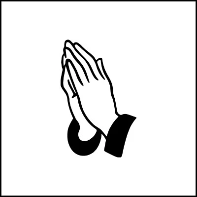 Praying Hands Vinyl Decal - Image 1 of 4