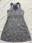 MPG Athletic Racer Back Dress Women's Size Medium Mesh Purple Grey built in bra