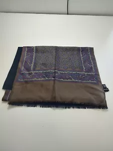 NAZARENO FOULARD WOOL LANA SILK SCARVES SCARF RECTANGLE SETA MADE IN ITALY - Foto 1 di 6