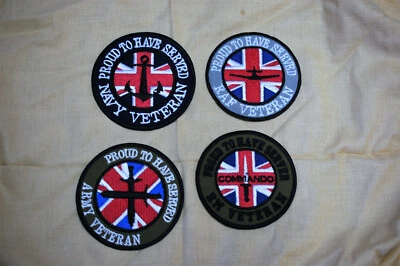 BRITISH ARMED FORCES VETERANS - PROUD TO HAVE SERVED - Iron / Sew On Patch - Image 1 of 3