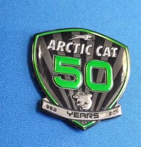Genuine Arctic Cat Hood Crest Decal Emblem Arctic Cat 50th Anniversary - Picture 1 of 2