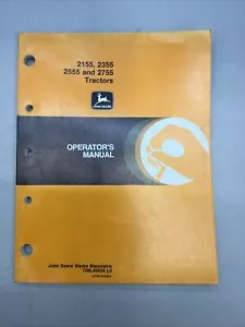 JOHN DEERE 2155, 2355, 2555, 2755 MANUAL DE OPERADORES OM-L60034 - Imagen 1 de 6