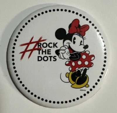 Disney Parks 2018 Disney Minnie Mouse #Rock the Dots Collectible Pin Button - Image 1 of 2