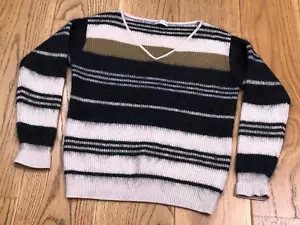 BRUNELLO CUCINELLI SMALL CASHMERE JUMPER VIRGIN WOOL SILK STRIPED KNIT WOMEN'S - Picture 1 of 18