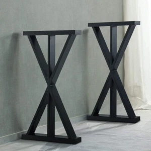 Set of 2 Industrial Metal Triangle Shape Table Legs Desk Bench Heavy Duty Frame - Picture 1 of 17