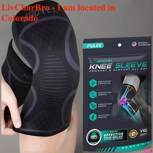 Modvel 2 Pack Knee Braces Knee Braces for Running Knee Sleeves SMALL BLACK/GRAY - Picture 1 of 11