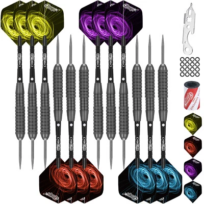 CyeeLife 20/22/28g Dartpfeile Steel Dart Set 12 Stück