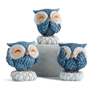 Eule Prunkstück Statue für Home Office Deko Wohndeko Glück Harz 3er Pack - Bild 1 von 5