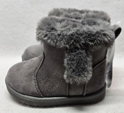 Wonder Nation Baby девочек искусственного стриженный мех серый ботинки размер 4 (6-12 месяцев)/новый - Изображение 1 из 4