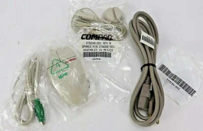 Vintage Compaq Mouse, Power Cord & Microphone NEW - Image 1 of 4