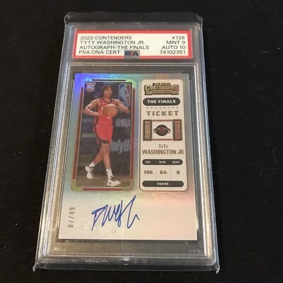 TYTY WASHINGTON JR. 2022-23 CONTENDERS THE FINAL ROOKIE RC AUTO /49 PSA 9 - Image 1 of 2