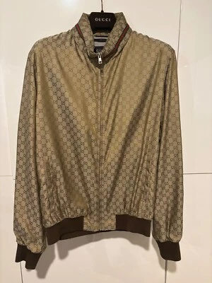 GUCCI GG Raro Hombre Beige Cremallera Chaqueta Con Capucha Talla 50 Foto 1 de 4