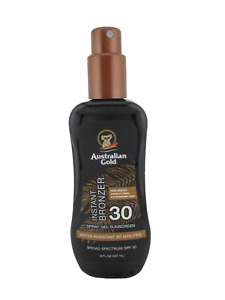 Australian Gold Instant Bronzer SPF 30 Spray Gel Sunscreen, 8 oz - Brand NEW!