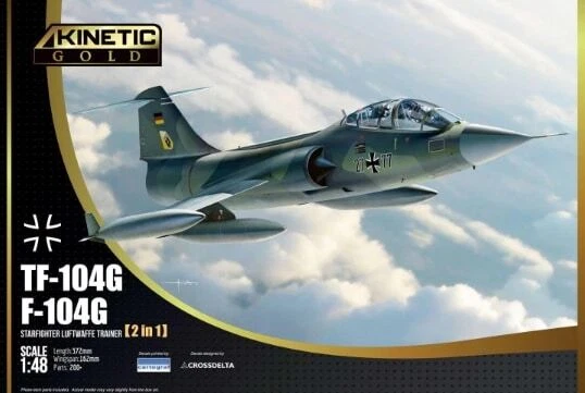 Kinetic 48089 F-104G TF-104G (2in1) Luftwaffe Starfighter Kit Montaggio 1/48 - Immagine 1 di 1