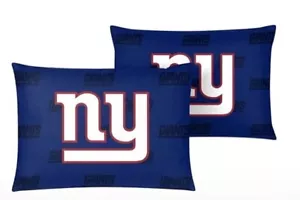Juego de 2 fundas de almohada de tamaño estándar de los Gigantes de Nueva York de la NFL - Imagen 1 de 6
