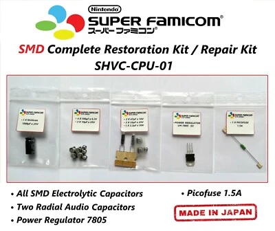 Super Famicom Cap Kit / SMD Restoration Kit / SHVC-CPU-01 - Image 1 of 4