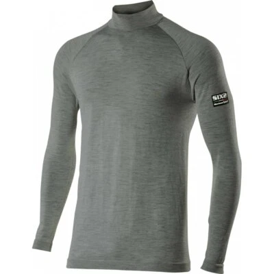 MAGLIA MANICHE LUNGHE LUPETTO TERMICO SIX2 TS3 MERINOS WOOL GRIGIO TG 2XL/3XL - Immagine 1 di 2