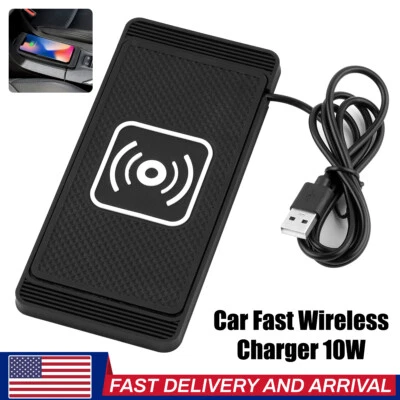 Car Wireless Fast Charger Charge Pad Dock Dashboard Mount Non-slip Silicone Mat - Image 1 of 4