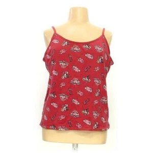 NEW NWT CACIQUE 26/28 RED TATTOO PRINT CAMISOLE CAMI 48 BUST STRETCH COTTON LYRA - Picture 1 of 5