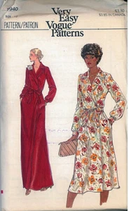 Vintage Vogue 9940 Dress Front Wrap 2 Lengths Sewing Pattern Misses Size 12 B34 - Picture 1 of 2