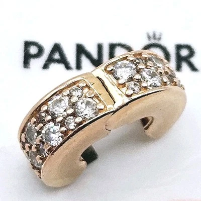 Pandora Charm "Funkelnder Clip" 781817 585er Rosèvergoldet Zirkonia Original  - Bild 1 von 4